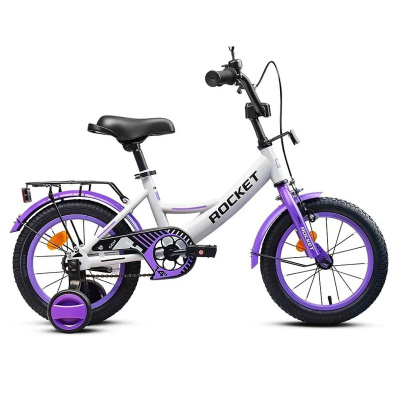 Велосипед двухколёсный 14 Rocket Gem 14.GEM.WT/PR.26 белый-фиолетовый 01